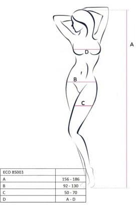 Passion bodystocking størrelsesguide